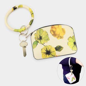 FLORAL PATTERN KEY CHAIN / BRACELET / POUCH BAG